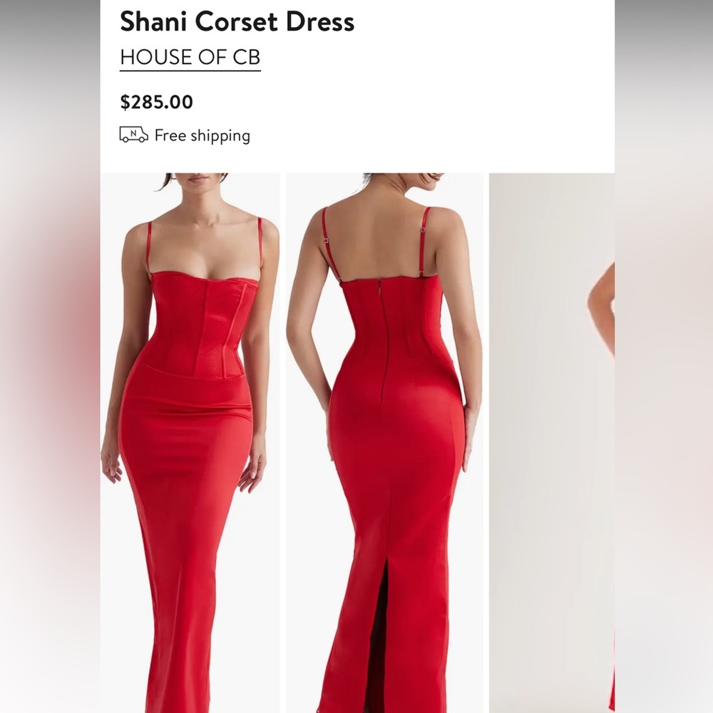House of CB red corset dress